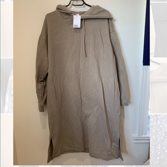 H&M hoodie midi taupe dress - Picture 4 of 5